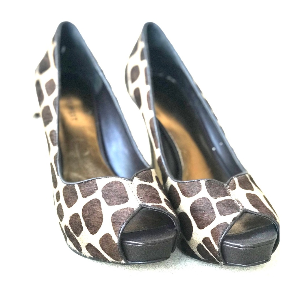 Nine West Calf Hair Leopard Print Platform Pumps